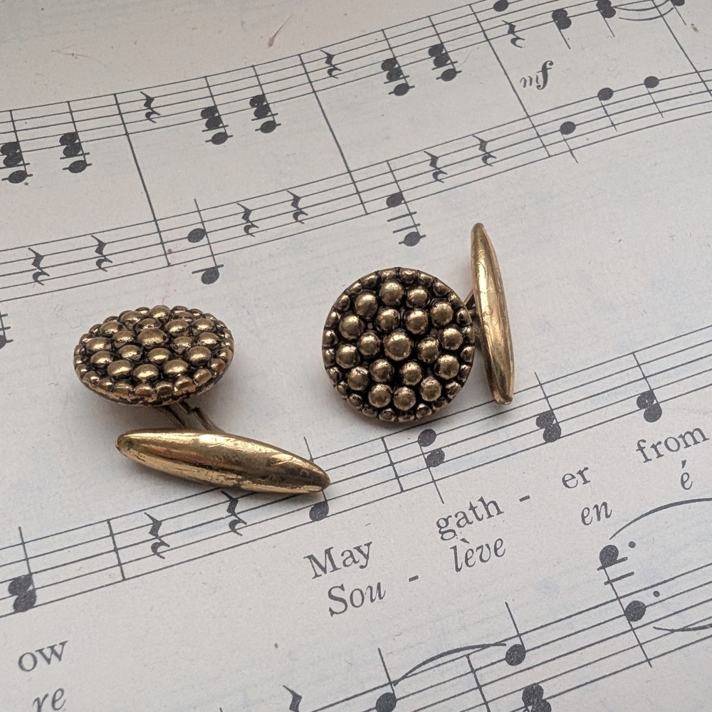 Goldtone Cufflinks with Textured Design - Picture 6 of 6